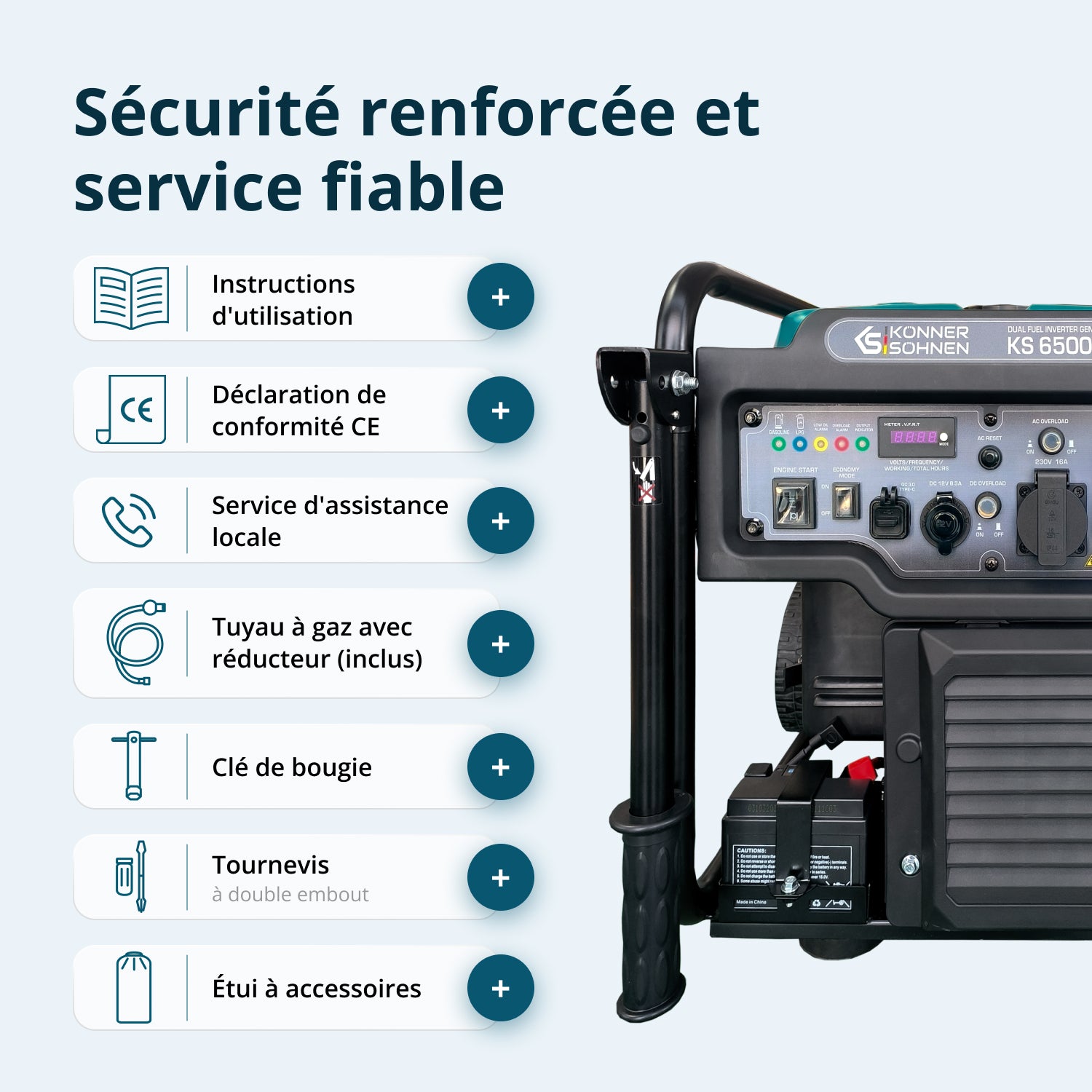 Groupe électrogène Inverter KS 6500iEG (Essence/Gaz)