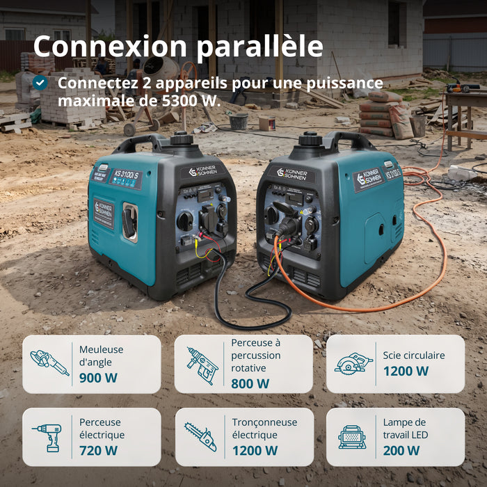 Groupe électrogène-onduleur dans la boîte anti-bruit KS 3100i S