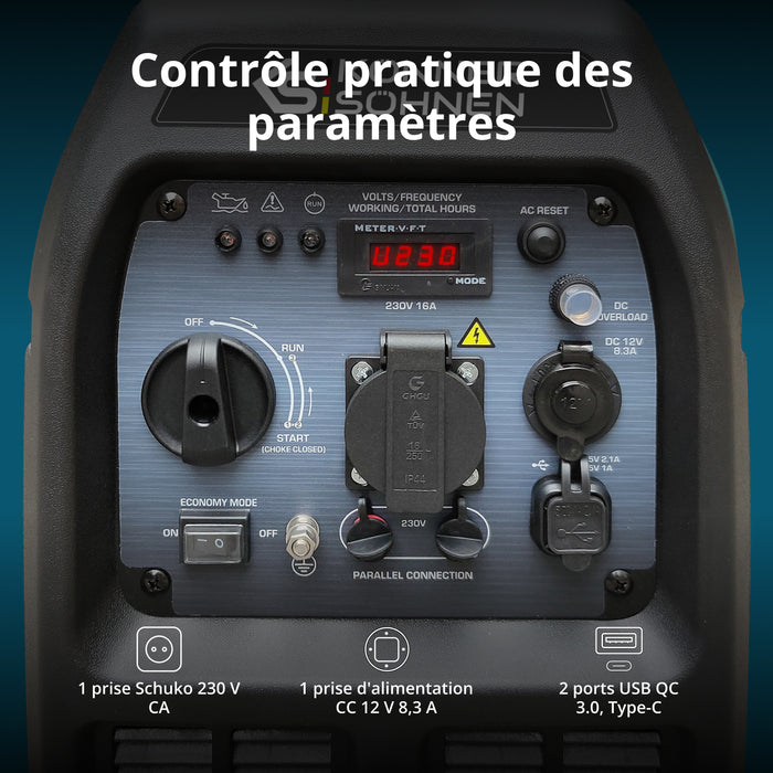 Groupe électrogène-onduleur dans la boîte anti-bruit KS 3100i S