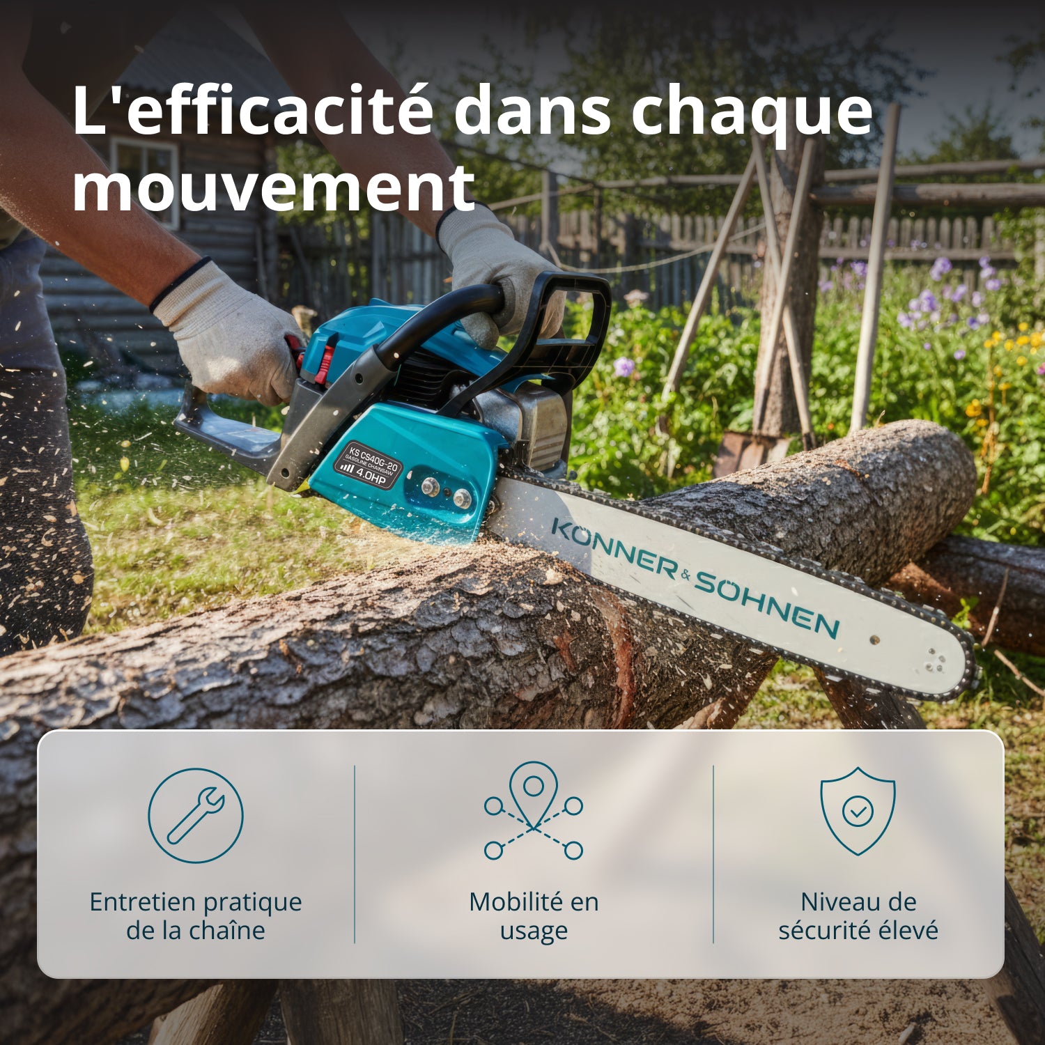 Tronçonneuse à essence KS CS40G-20