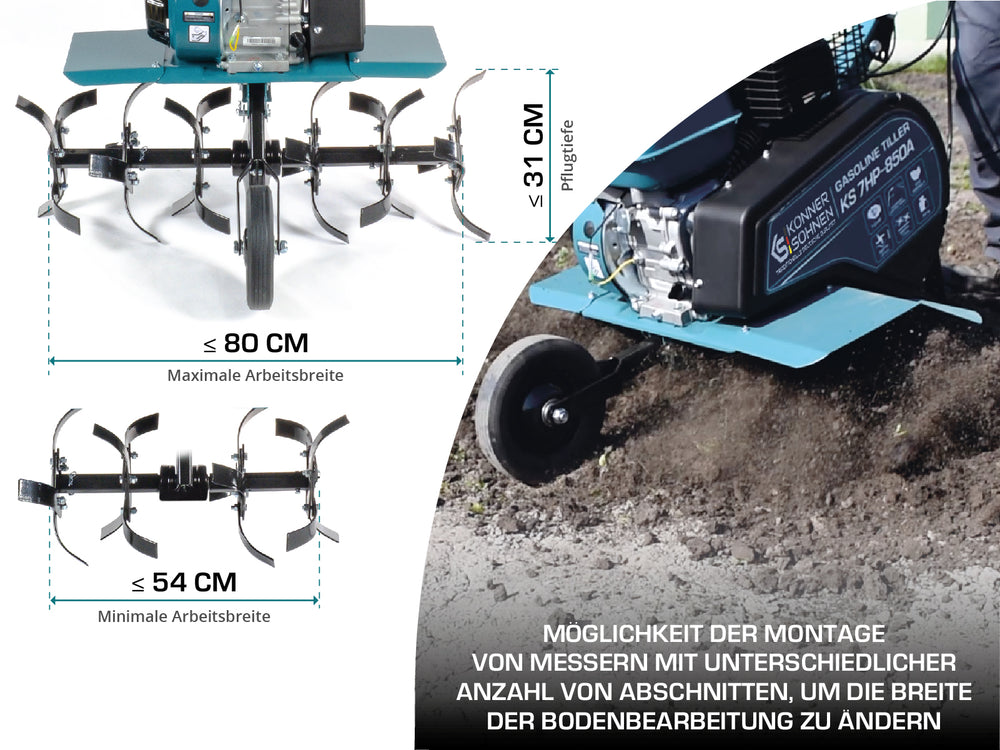 Bensiinikäyttöinen jyrsin KS 7HP-850A