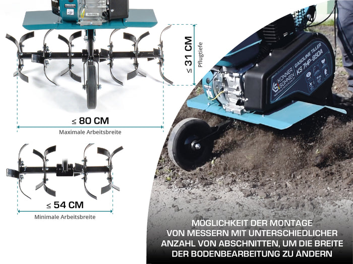 Bensiinikäyttöinen jyrsin KS 7HP-850A