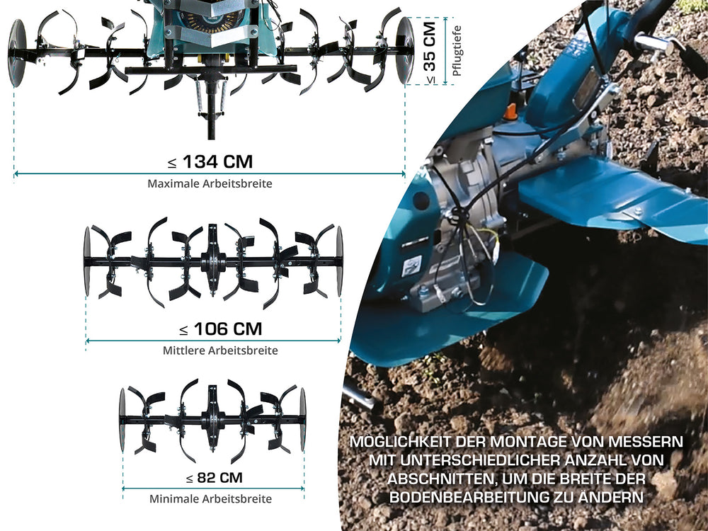 Бензинов мотофреза KS 9HP-1350G-3 (500)