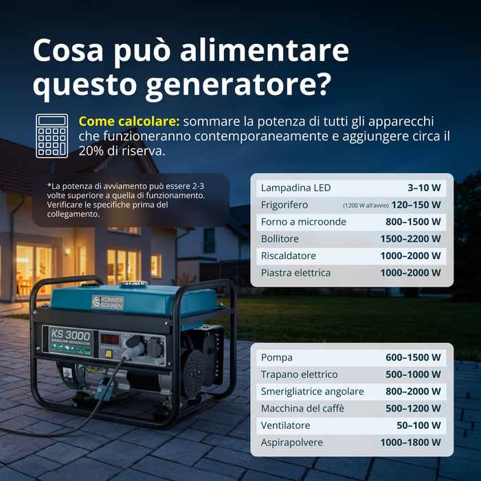 Generatore a benzina "Könner & Söhnen" KS 3000