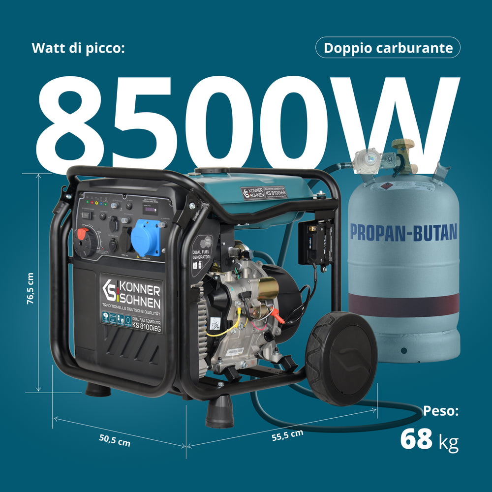 Generatore inverter a GPL/Benzina KS 8100iEG