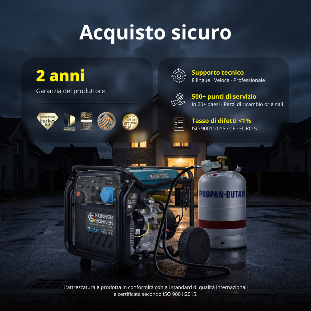 Generatore inverter a GPL/Benzina KS 8100iEG