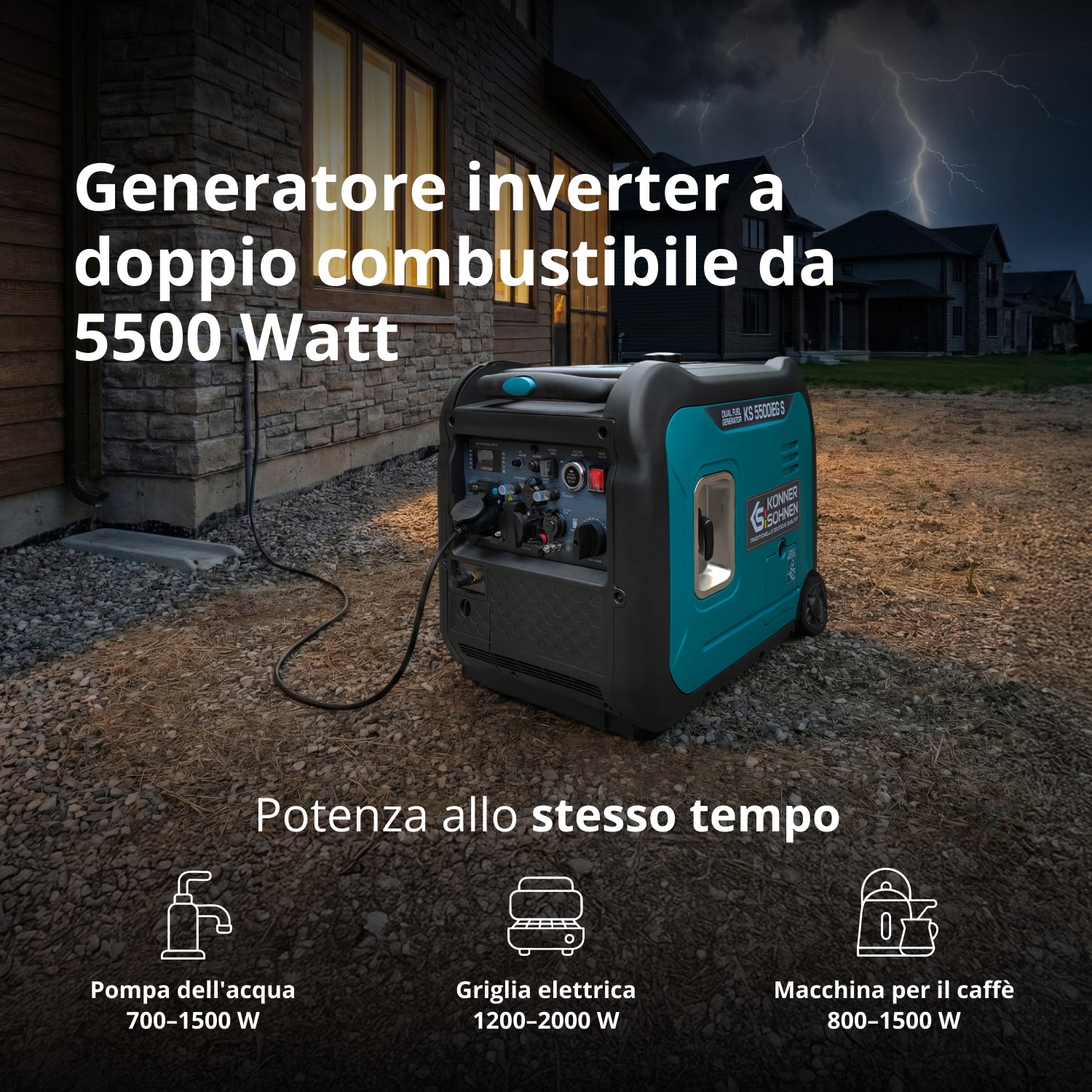 Generatore inverter a GPL/Benzina KS 5500iEG S