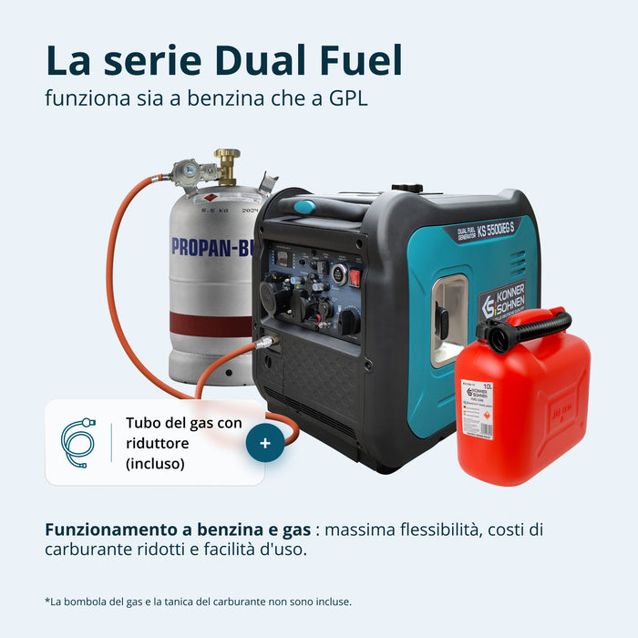Generatore inverter a GPL/Benzina KS 5500iEG S