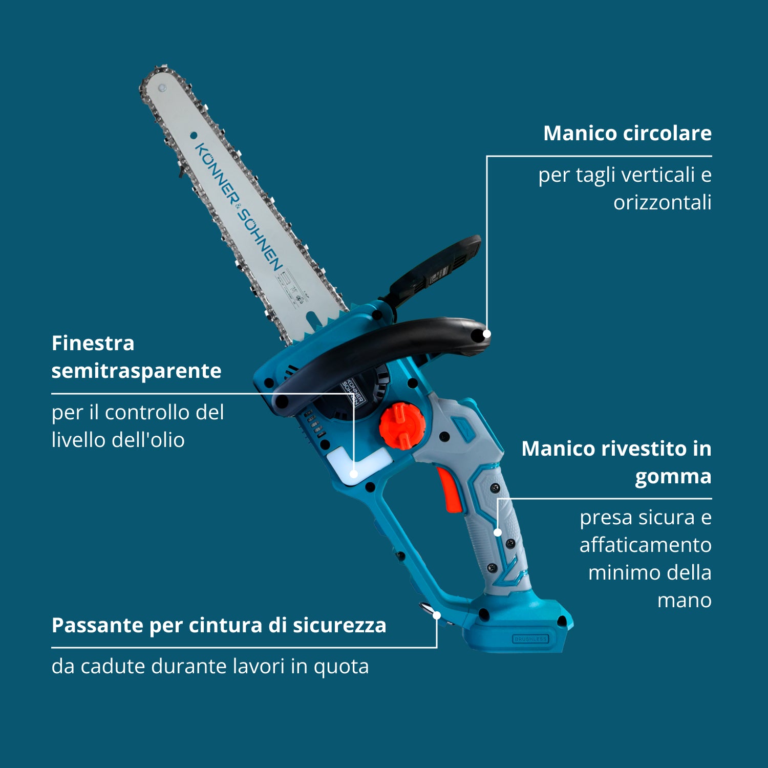 Motosega Mini a Batteria KS MCS20V-12 SET