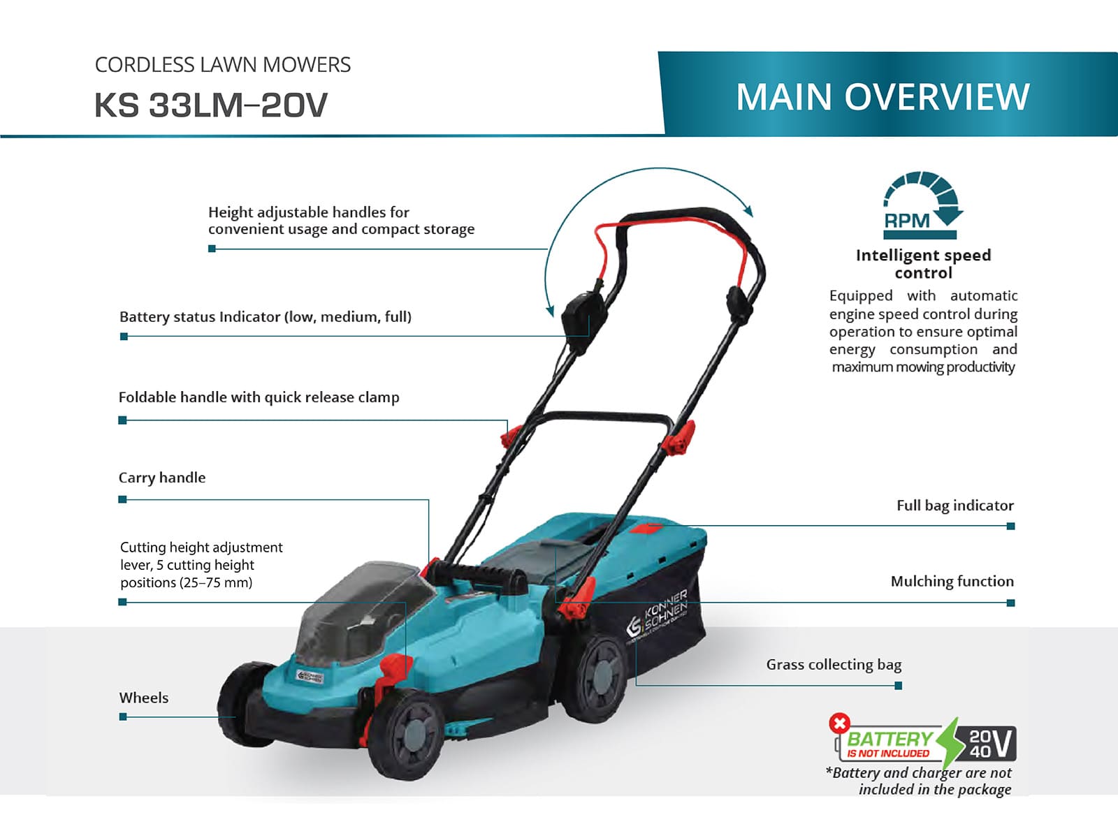 Snoerloze grasmaaier KS 33LM-20V