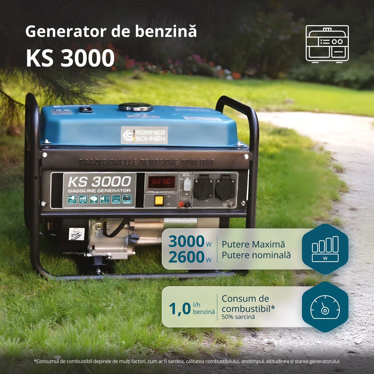 Generator pe benzină „Könner & Söhnen” KS 3000