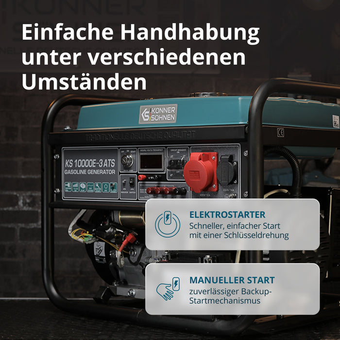 Benzin-Generator "Könner & Söhnen" KS 10000E-3 ATS