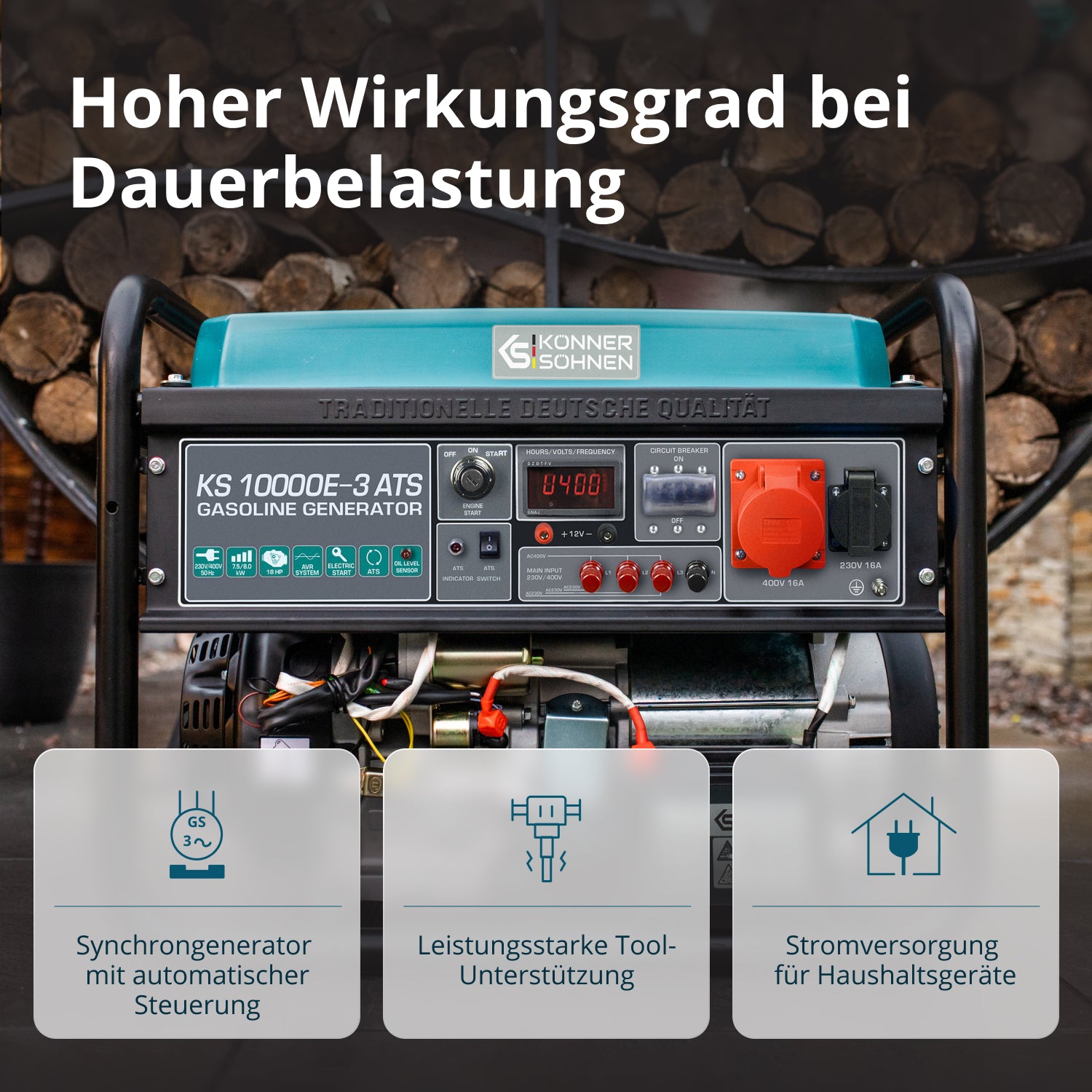 Benzin-Generator "Könner & Söhnen" KS 10000E-3 ATS