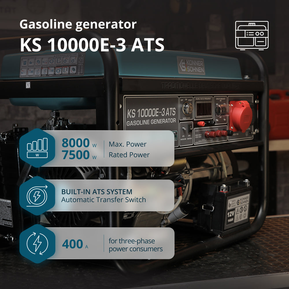 Benzínový generátor „Könner & Söhnen“ KS 10000E-3 ATS