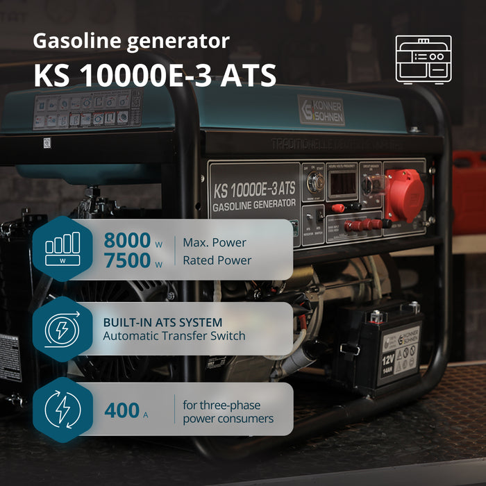 Benzínový generátor „Könner & Söhnen“ KS 10000E-3 ATS