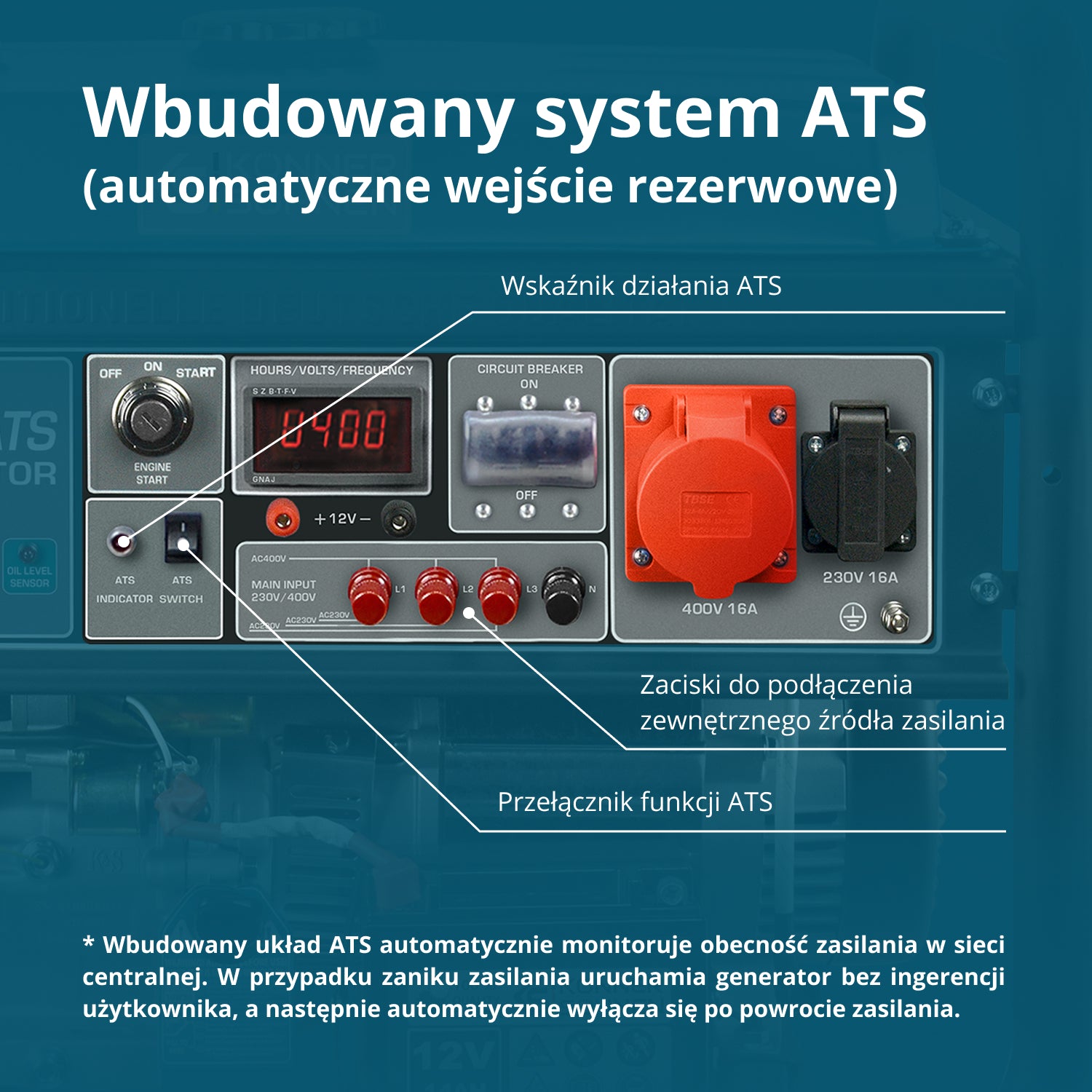 Generator benzynowy „Könner & Söhnen” KS 10000E-3 ATS