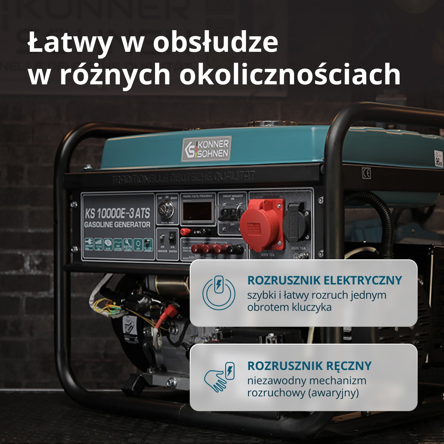 Generator benzynowy „Könner & Söhnen” KS 10000E-3 ATS