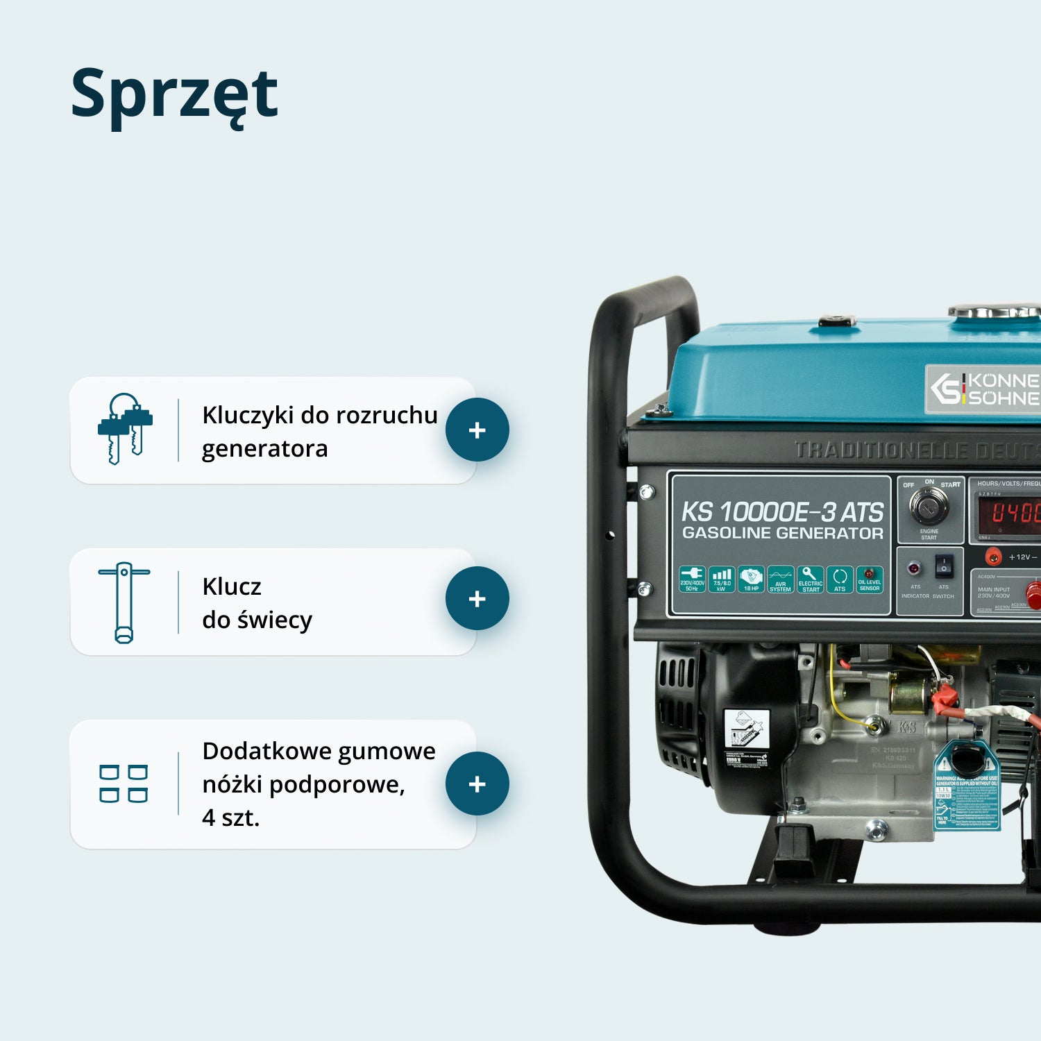 Generator benzynowy „Könner & Söhnen” KS 10000E-3 ATS