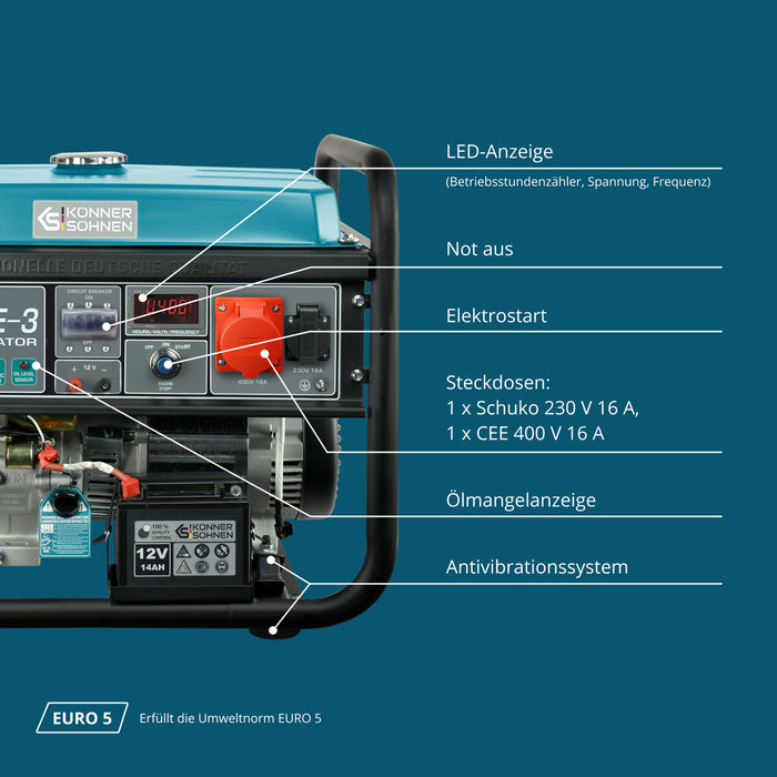 Benzin-Generator "Könner & Söhnen" KS 10000E-3
