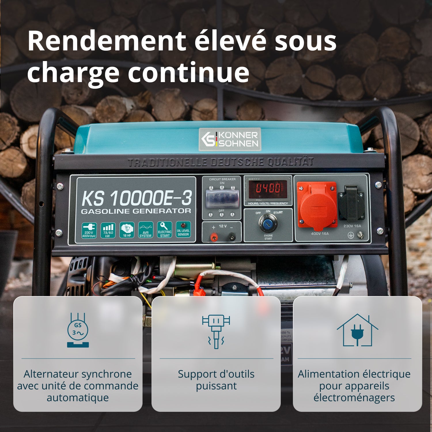 Groupe électrogène à essence "Könner & Söhnen" KS 10000E-3