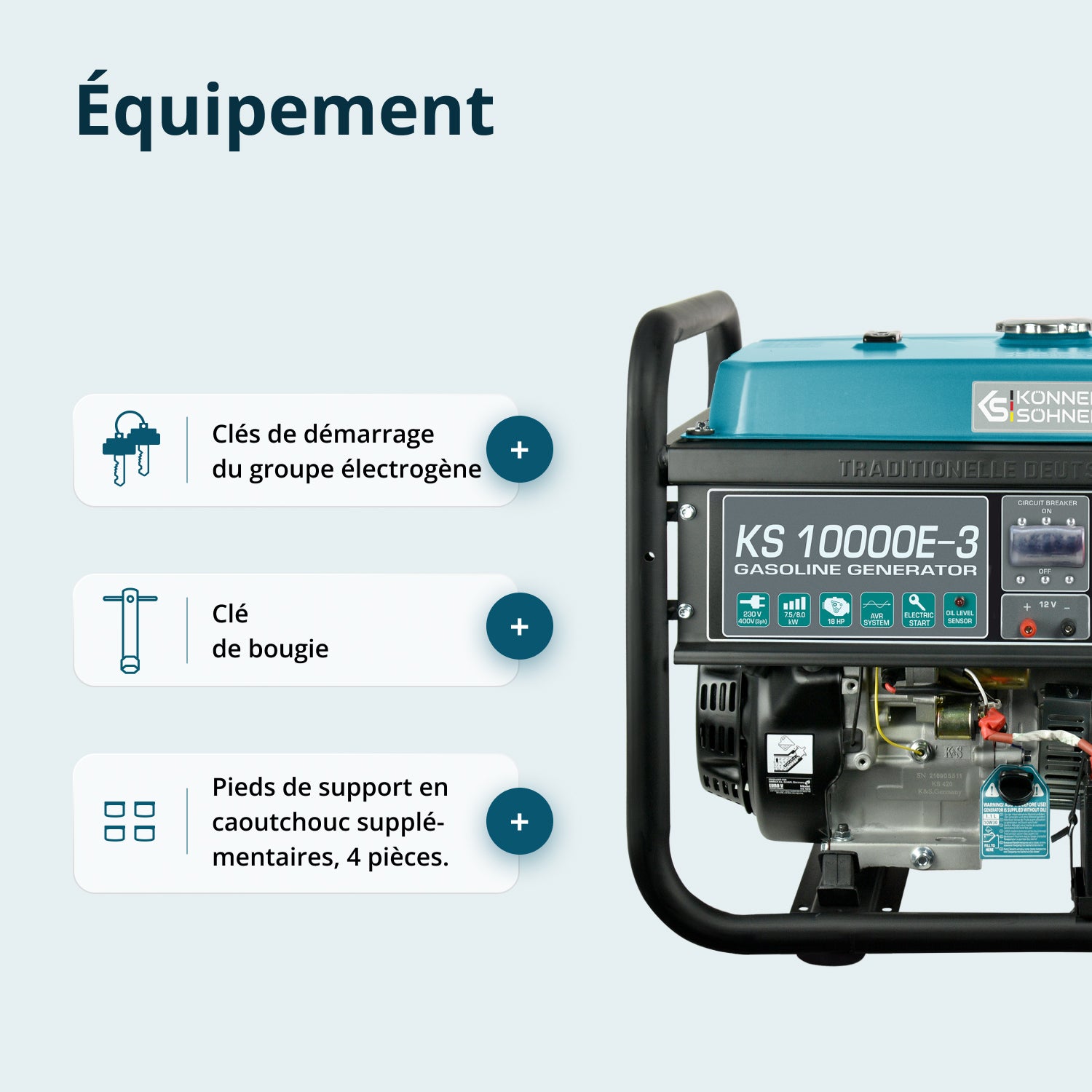 Groupe électrogène à essence "Könner & Söhnen" KS 10000E-3