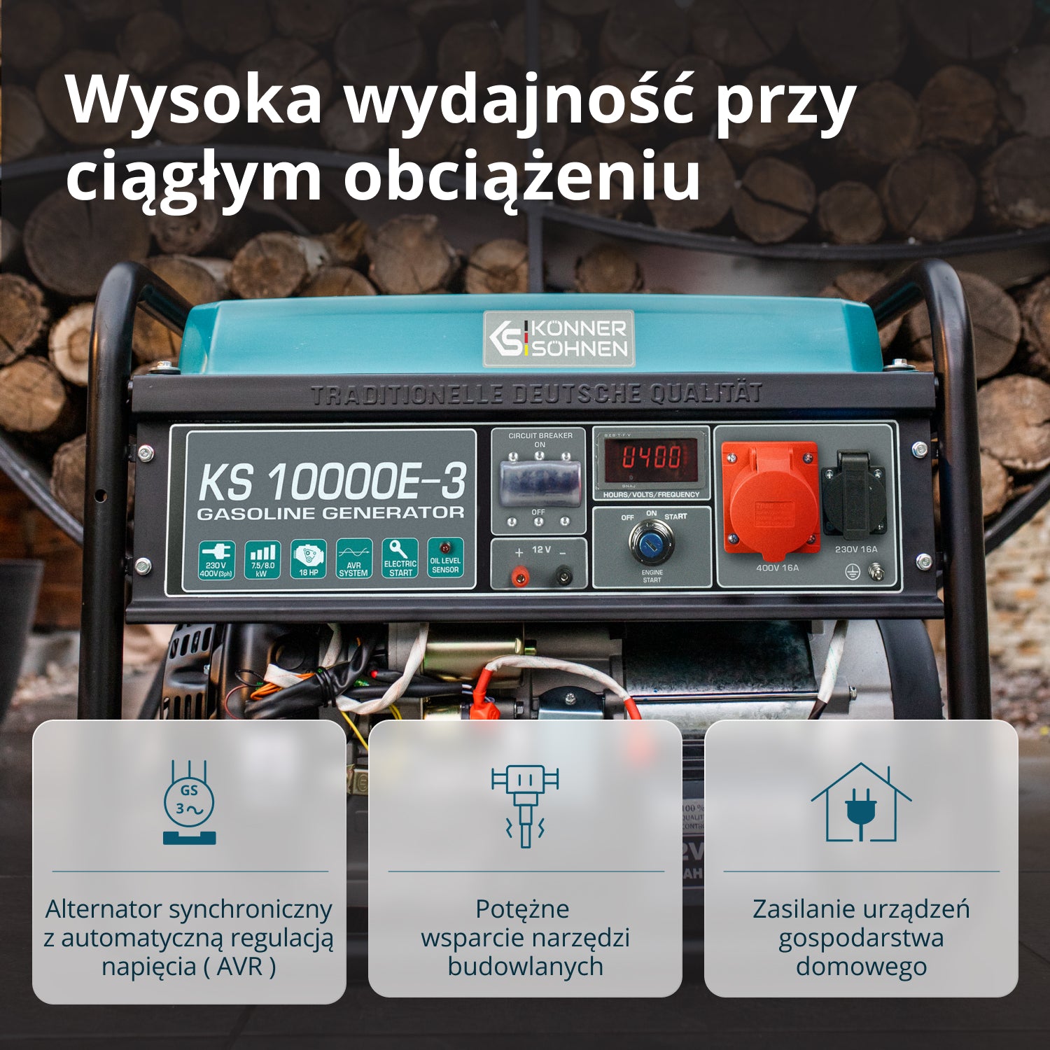 Generator benzynowy „Könner & Söhnen” KS 10000E-3