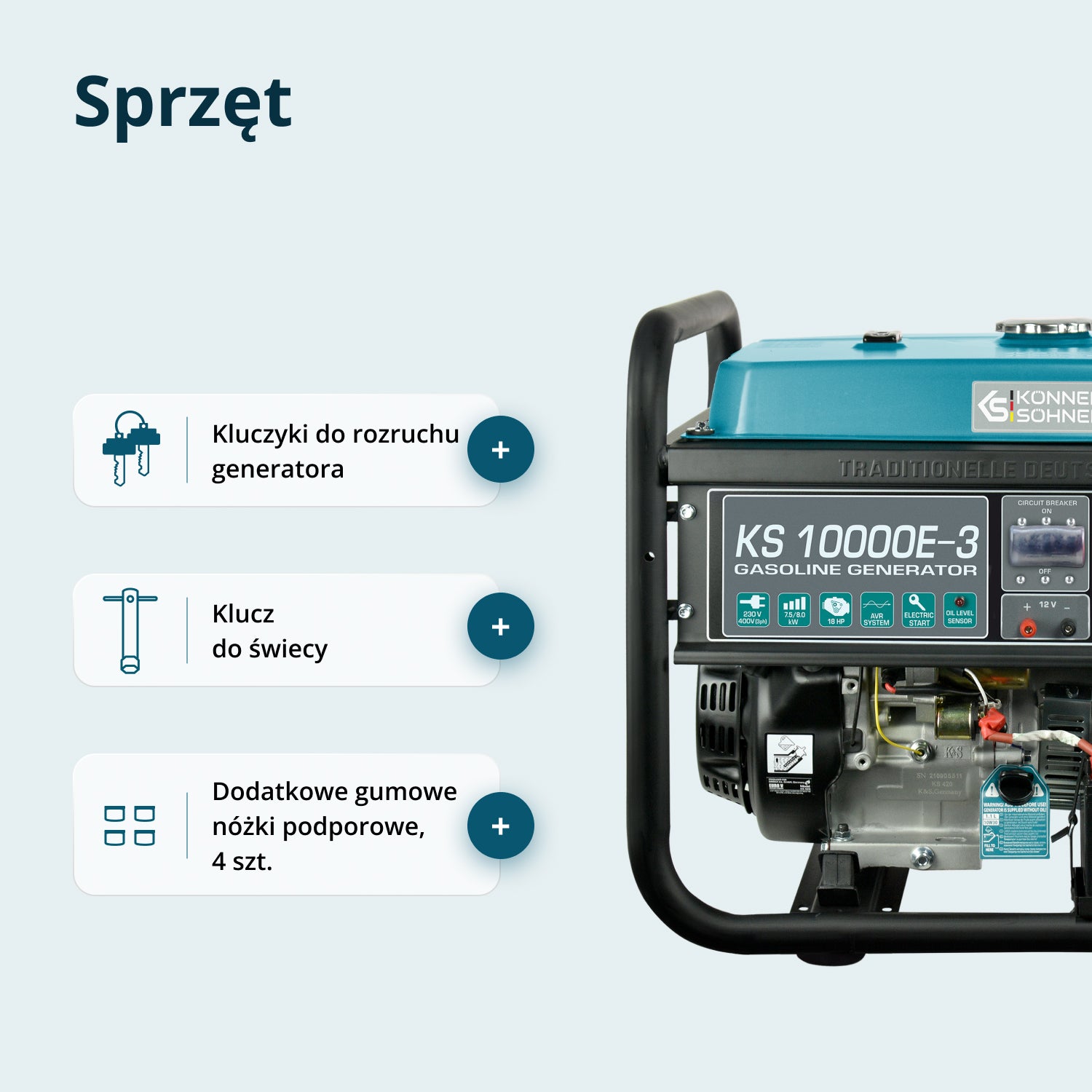 Generator benzynowy „Könner & Söhnen” KS 10000E-3