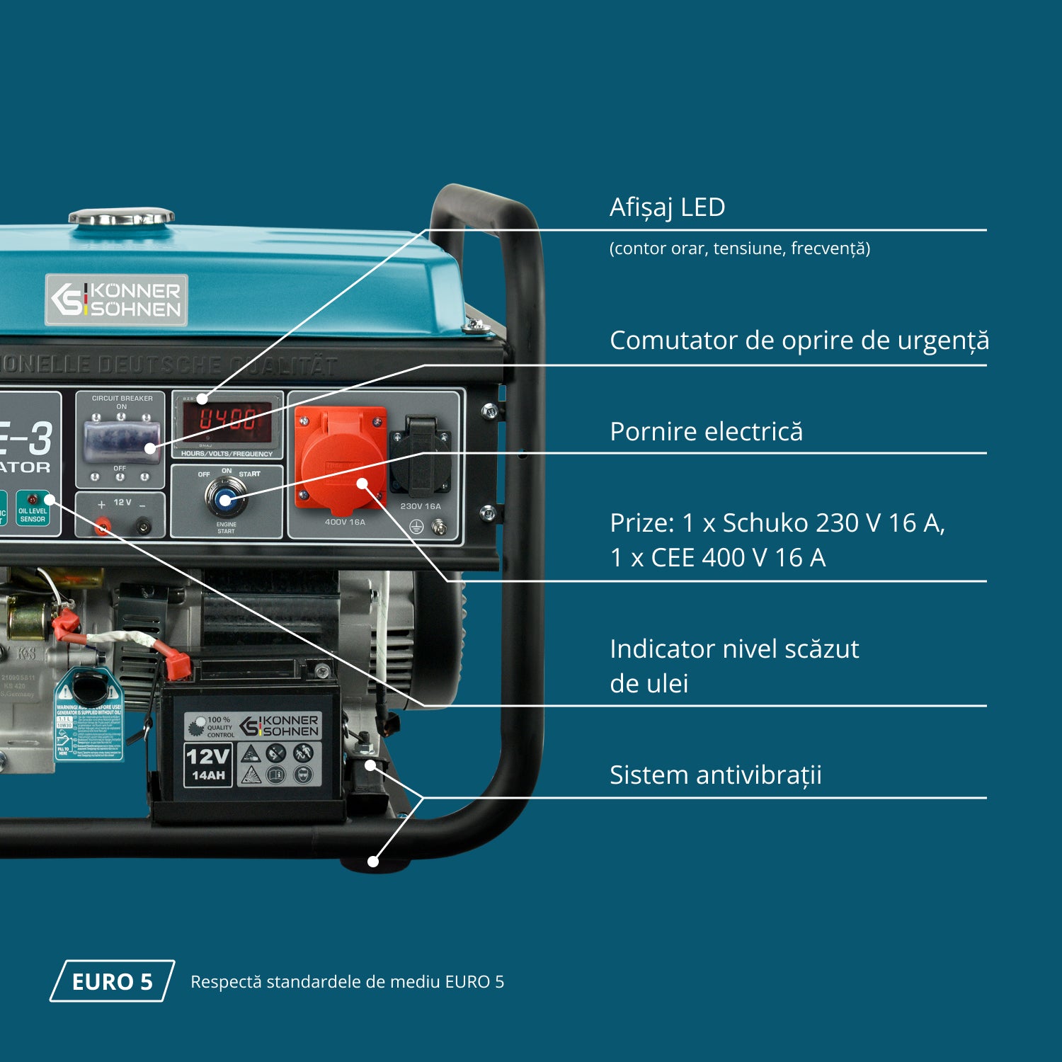 Generator pe benzină „Könner & Söhnen” KS 10000E-3