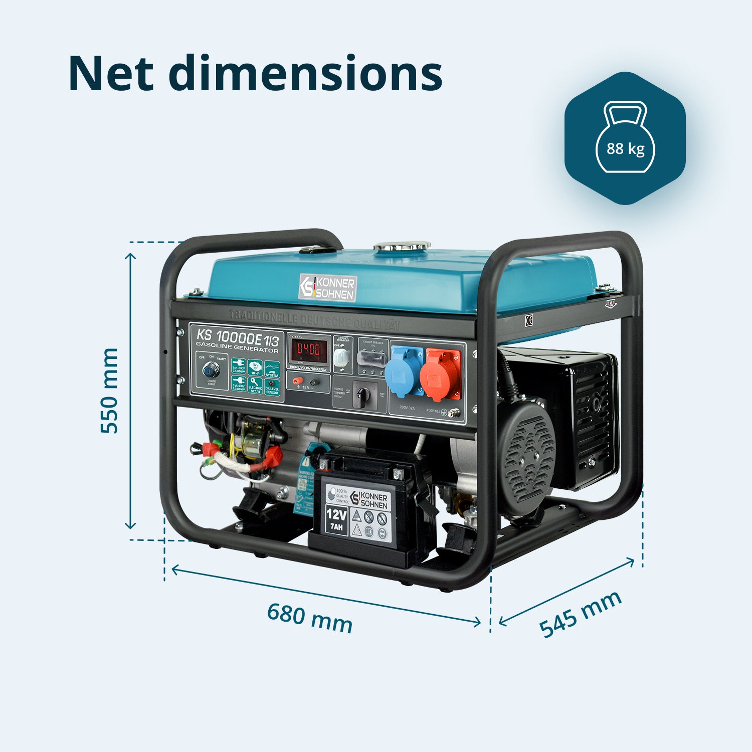 Benzinski generator „Könner & Söhnen“ KS 10000E 1/3