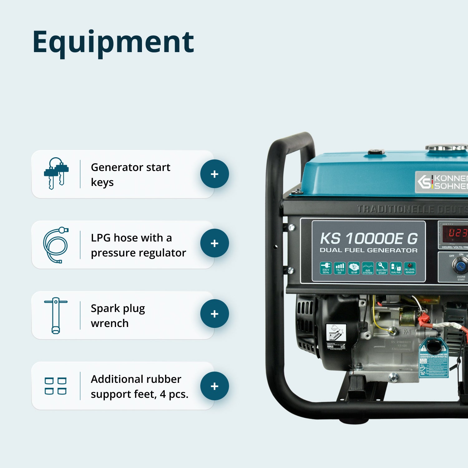 LPG/Bensiinigeneraattori 'Könner & Söhnen' KS 10000E G