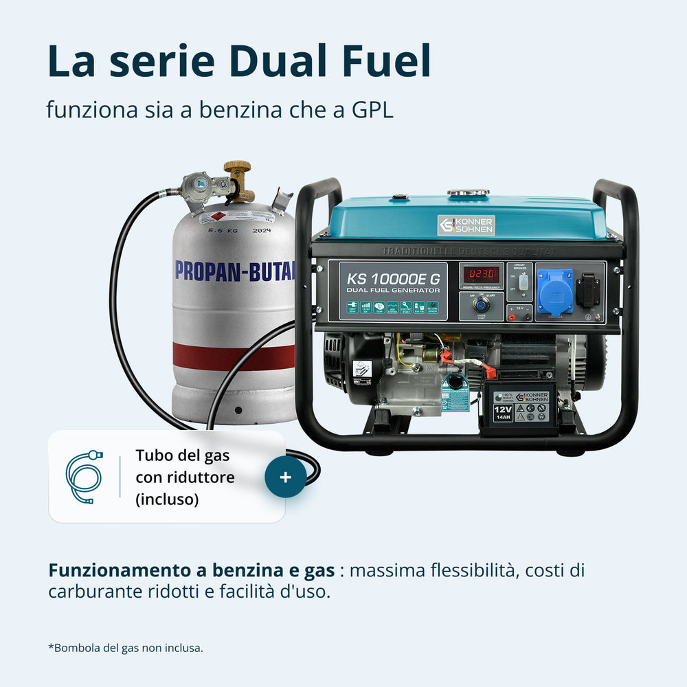 Generatore a GPL/Benzina Könner & Söhnen KS 10000E G
