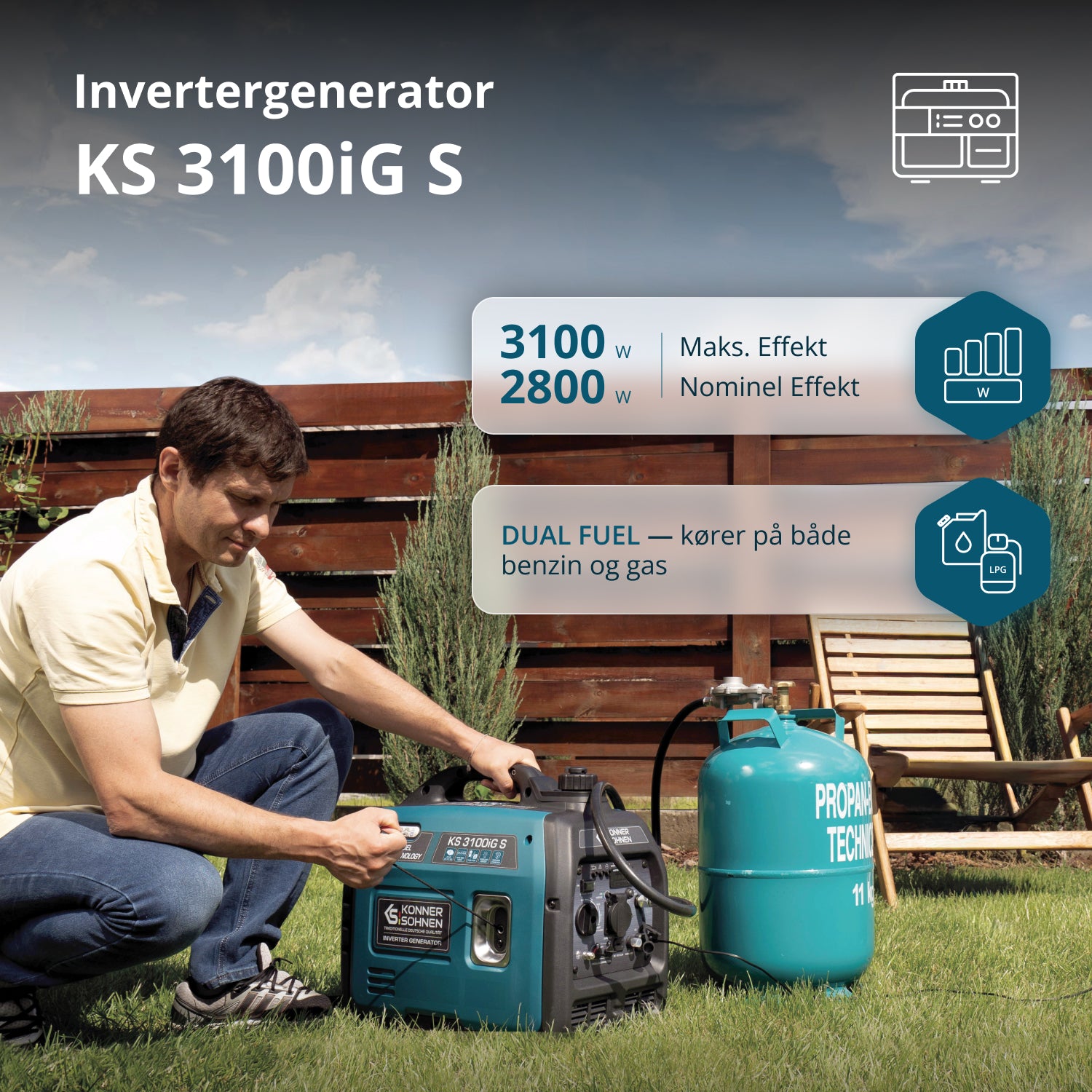 LPG/benzin inverteres generátor KS 3100iG S