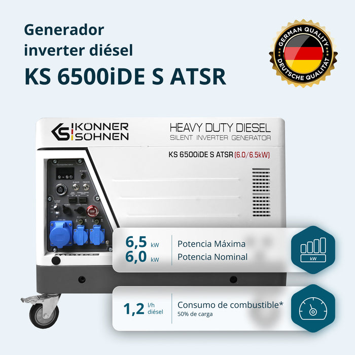 Generador inverter diésel en carcasa insonorizada KS 6500iDE S ATSR