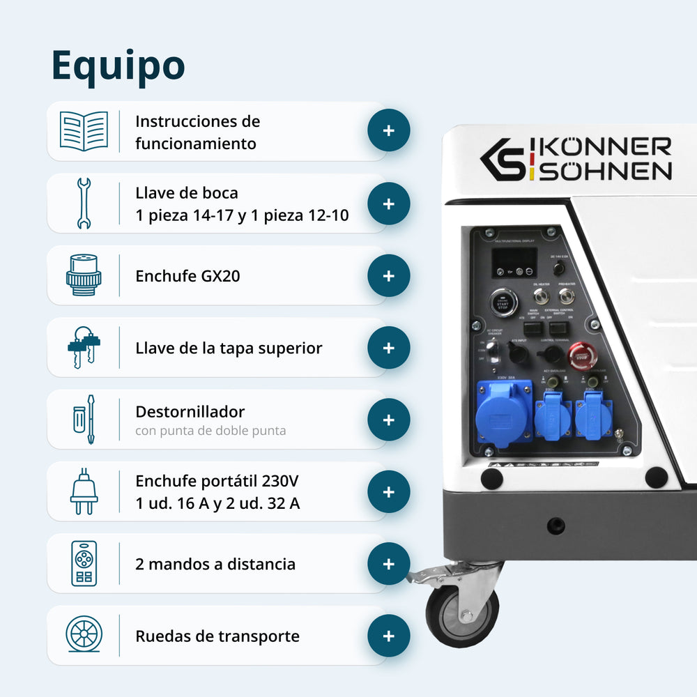 Generador inverter diésel en carcasa insonorizada KS 6500iDE S ATSR