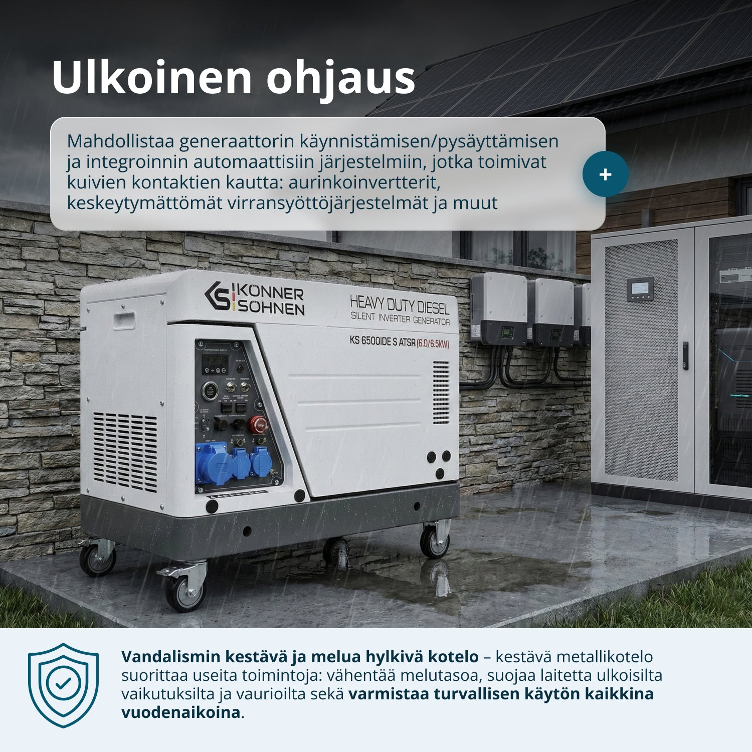 Diesel-invertterigeneraattori äänieristetyssä kotelossa KS 6500iDE S ATSR