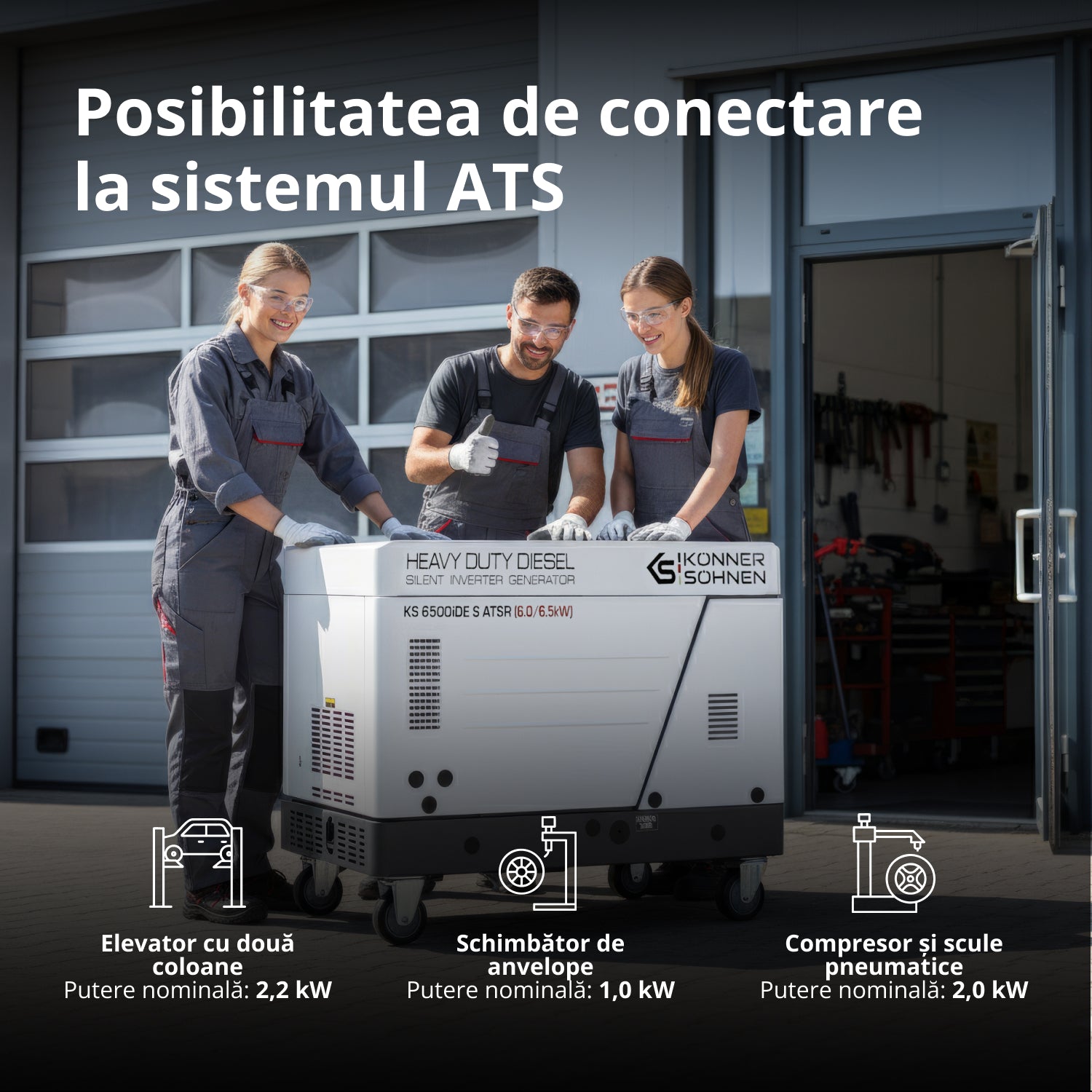 Generator invertor diesel în carcasă insonorizată KS 6500iDE S ATSR (Recondiționat – Stare Bună)