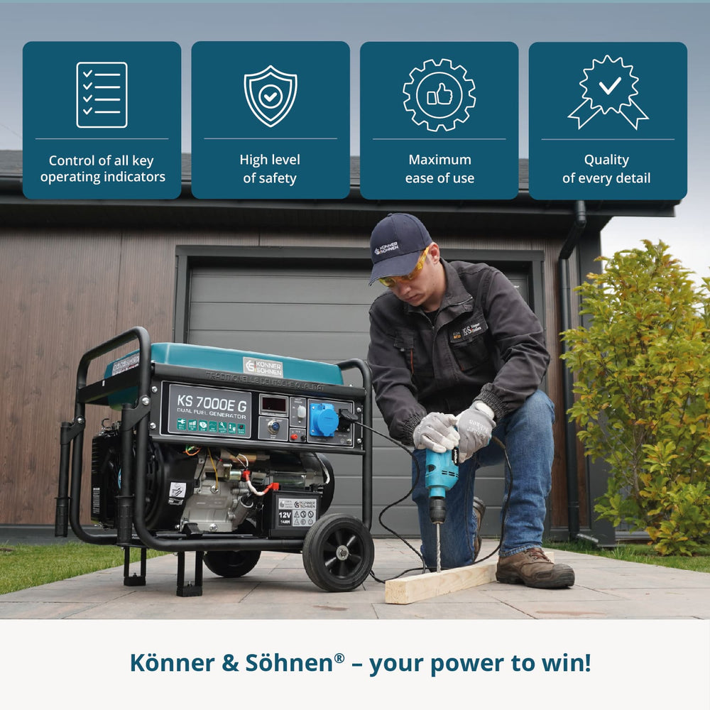 LPG/Benzin Generátor „Könner & Söhnen” KS 7000E G
