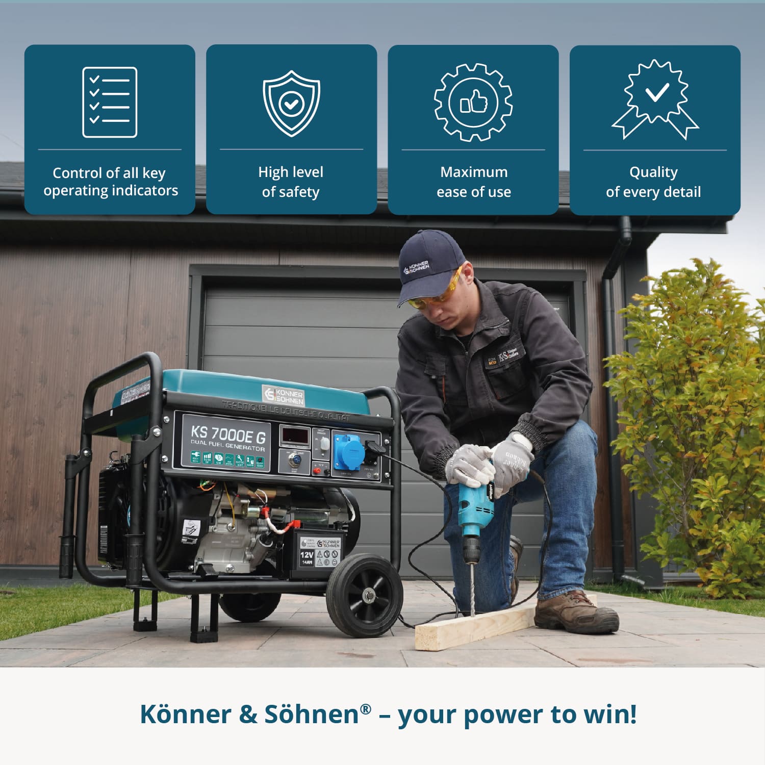 Gerador a GPL/Gasolina 'Könner & Söhnen' KS 7000E G