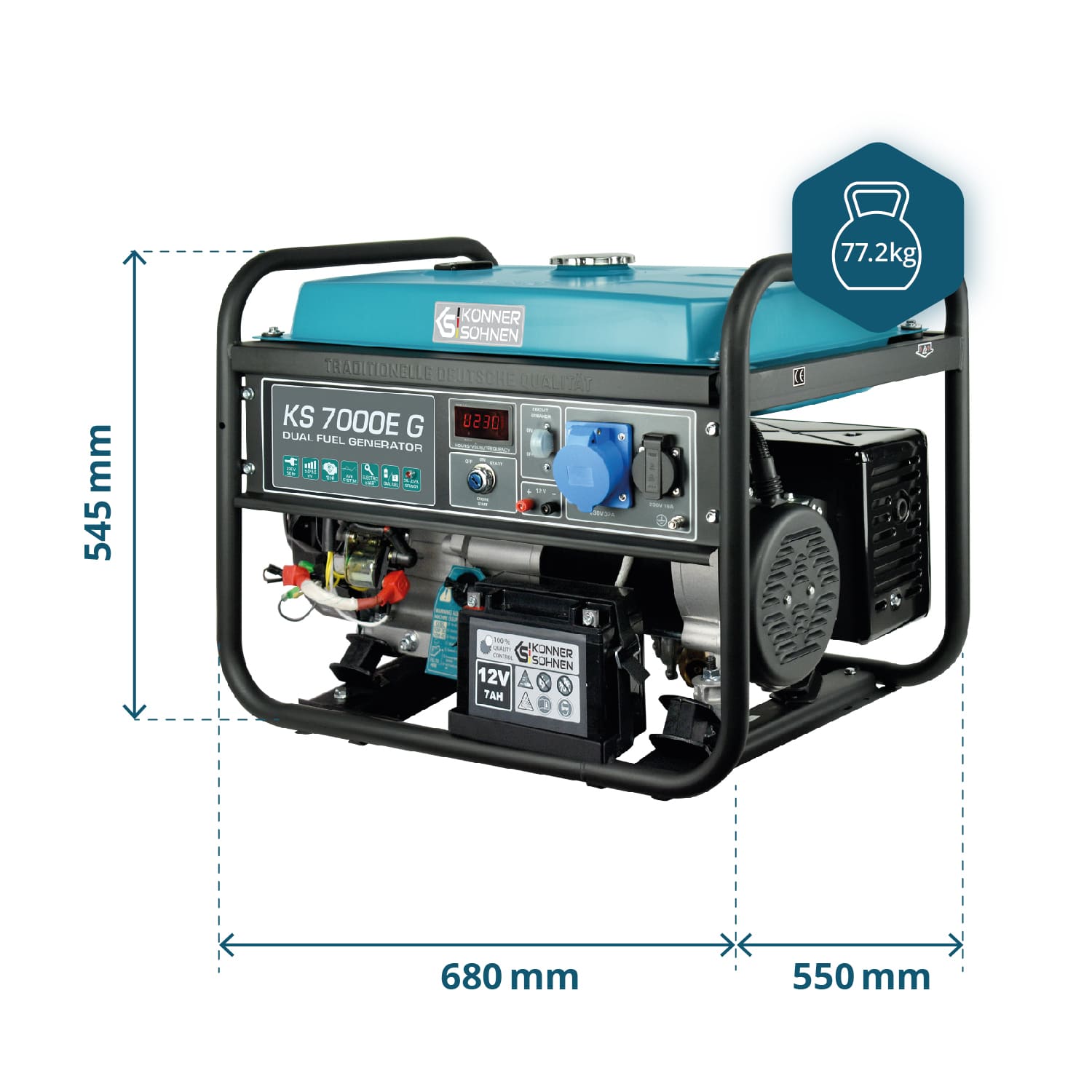 Gerador a GPL/Gasolina 'Könner & Söhnen' KS 7000E G