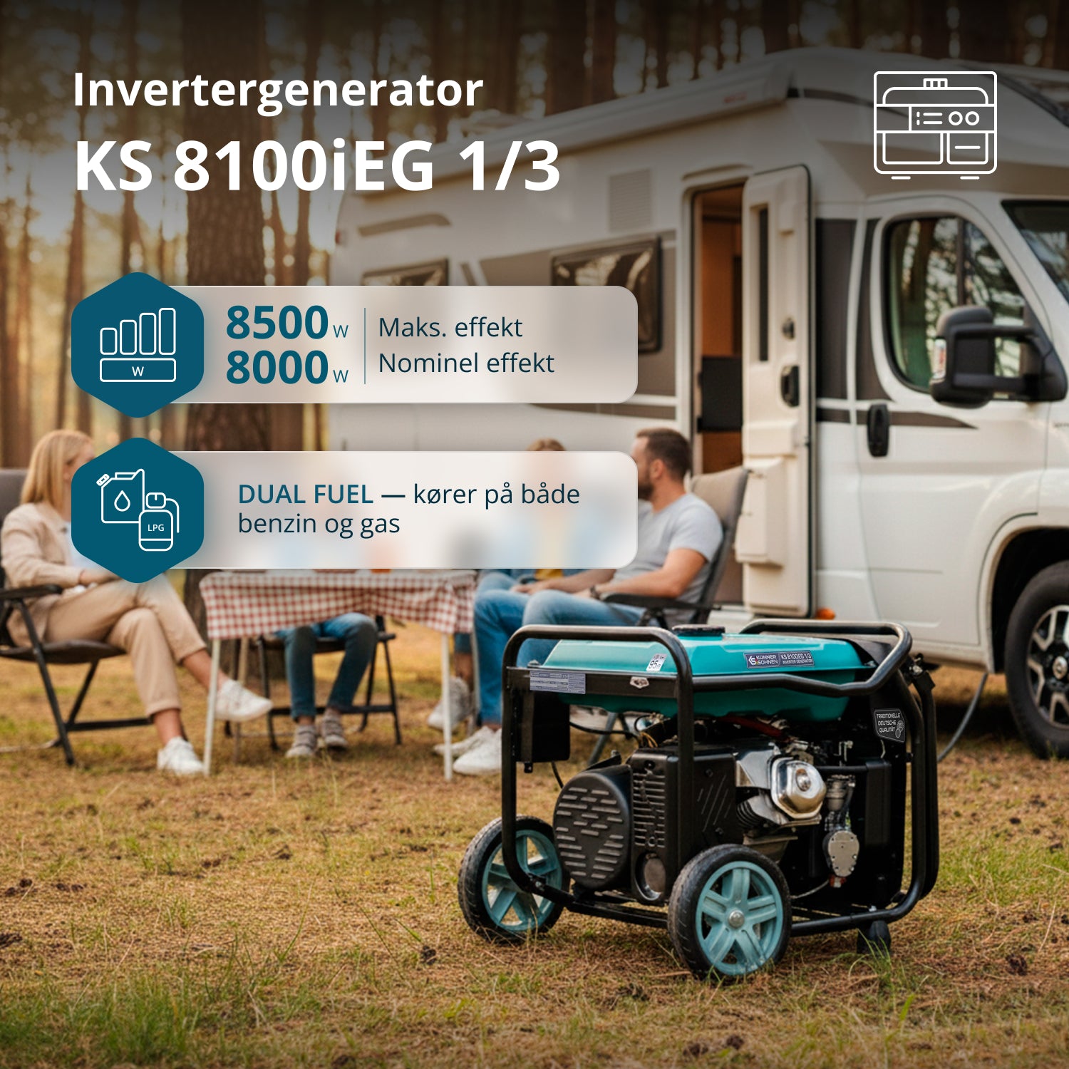 LPG/benzínový invertorový generátor KS 8100iEG 1/3