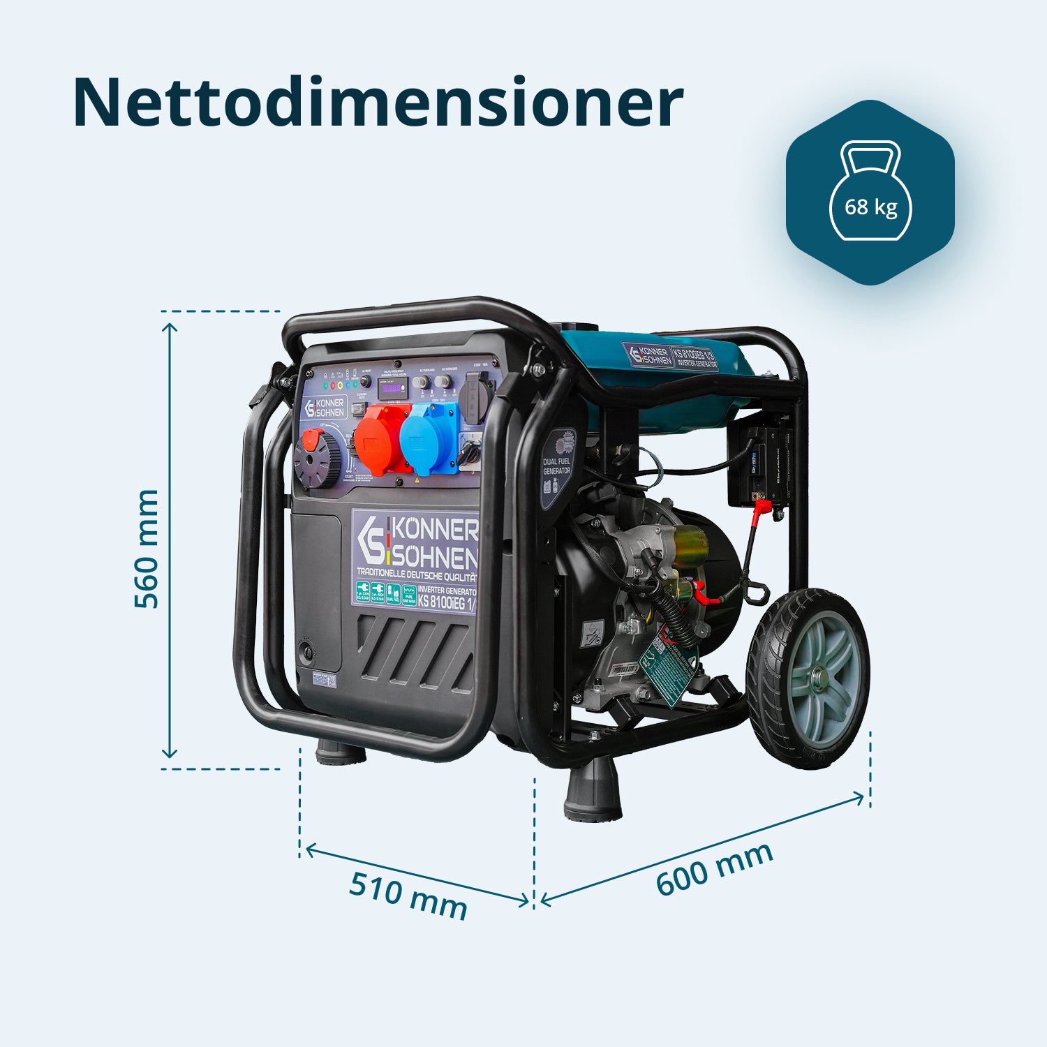 LPG/benzínový invertorový generátor KS 8100iEG 1/3