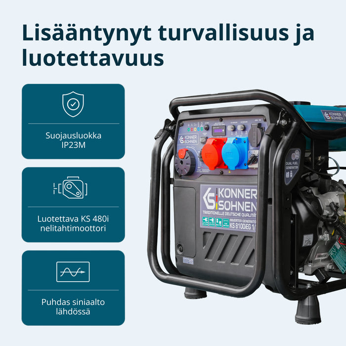 LPG/bensiini invertterigeneraattori KS 8100iEG 1/3