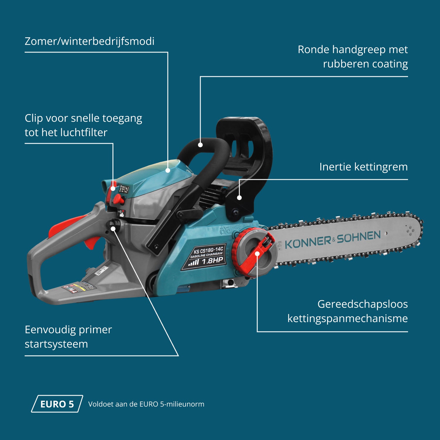 Benzinekettingzaag KS CS18G-14C