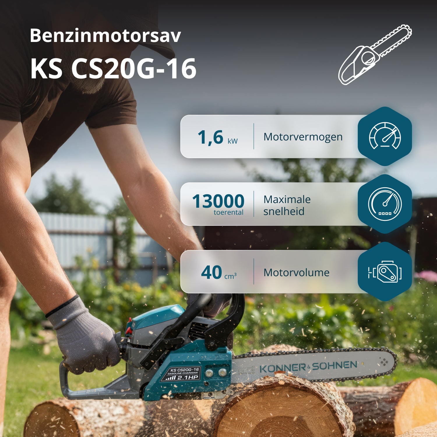 Benzínová motorová pila KS CS20G-16