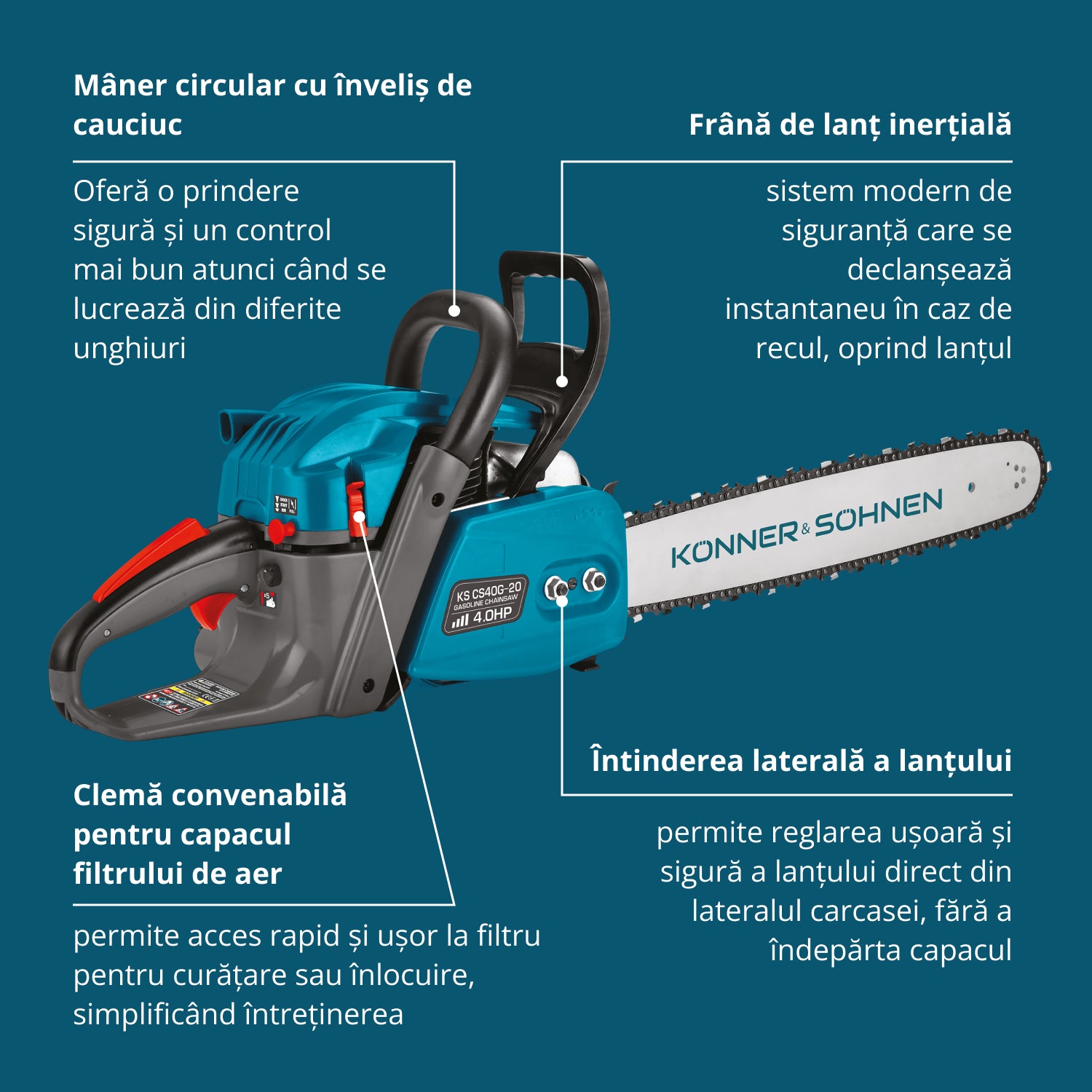 Drujbă pe benzină KS CS40G-20