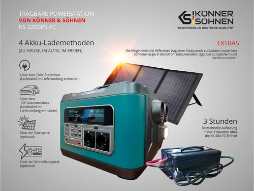 Kannettava virtalähde KS 2200PS-FC